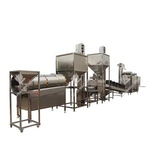 Multi use industrial roasting peeling and flavoring peanut production line salted peanut machine seasoning machine