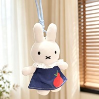 Liontin Kelinci Kecil Lucu Bermotif Kartun, Boneka Plush, Liontin Boneka Kelinci Miffy, Gantungan Tas