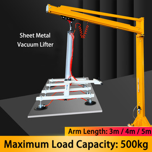 Bras de levage à ventouse pour plaques métalliques et plastiques JS Crane 500 kg, 1000 mm, pour chargement de verre, alimentation CA, commande à distance/manuelle - Product Image 4