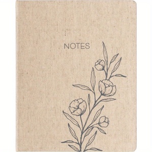 Grande couverture en lin rigide Journal d'écriture 256 pages crème lignées Ruban signet Lay Flat Desk Size Lined Notebook - Product Image 5