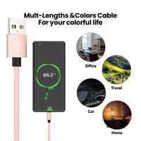 Anpassbares USB-A-auf-Micro-USB-Kabel in verschiedenen Farben, Aluminiumgehäuse, geflochtenes Schnellladekabel für Handys
