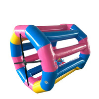 Roue aquatique gonflable flottante commerciale prête à l'emploi, taille humaine, pour jeux aquatiques extérieurs