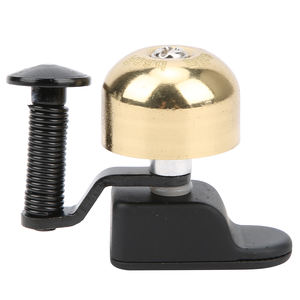 Petite sonnette de vélo en laiton pour VTT, à clipser sur guidon incurvé, son clair et distinctif, dorée - Product Image 3