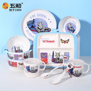 Five Ultraman Baby Feeding Set PP Rectangular Bowl With Spoon For Kids 12 Months And Above Cartoon Style Home Use - Product Image 5