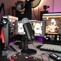 Microphone de studio d'enregistrement USB pour jeux vidéo Havit GK60 professionnel, microphone à condensateur pour diffusion en direct sur ordinateur de bureau, RGB