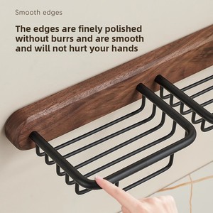 Light Luxury Design Wood <b>Wall</b>-Mounted Soap Box Drainage No-Drill <b>Storage</b> <b>Rack</b> for Bathroom - Product Image 3