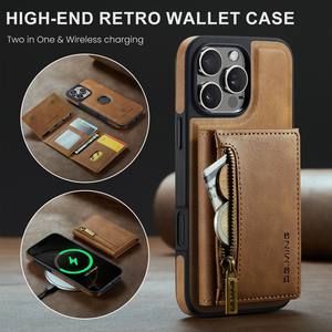 Hot Luxury Business Leather Wallet Case con tarjetero Diseño desmontable Coque magnético para <span class=keywords><strong>iPhone</strong></span> 15 16 Pro Max Cover para hombres - Product Image 3