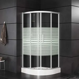 Striscia bianca 80x80 box doccia ad angolo cabina doccia con porta scorrevole in vetro con Base doccia