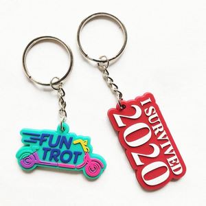Promotion Gifts <b>Custom</b> Plastic 2D Keyring Cute Design Rubber Soft PVC Keychain - Product Image 1