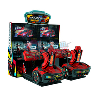 Simulateur de course automobile coloré pour parc d'attractions, machine de jeu vidéo d'arcade à monnayeur