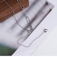 Vente en gros de colliers à pendentif amour en acier inoxydable bracelets mode à maillons de chaîne de couleur naturelle lettre de couleur primaire douce et fraîche