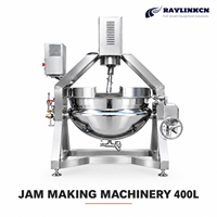 Plats Préparés Marmite de Cuisson à Agitateur Racleur 400L SUS304 Basculement par Volant Manuel pour Confiture Caramélisation