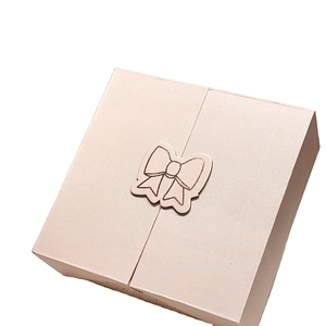 Caja de Regalo de Doble Apertura con Lazo Rosa Personalizado, Caja de Embalaje de Lujo <span class=keywords><strong>para</strong></span> Perfumes y Joyas con Impresión de Logotipo, Protección Ambiental, Compatible - Product Image 1
