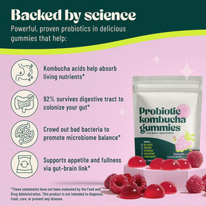 Bonbons gélifiés probiotiques au kombucha, <span class=keywords><strong>sachet</strong></span> de 30 unités, pour la santé intestinale et le soutien digestif des adultes - Product Image 4