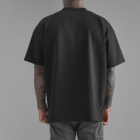 T-shirts de luxe personnalisés TOPSHOW pour hommes, t-shirt en coton surdimensionné à col rond côtelé, épaules tombantes, tissu lourd 280 g/m², t-shirt pour hommes