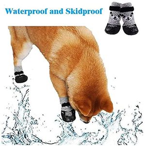 कस्टम मोजे विरोधी पर्ची पालतू कुत्ते मोजे समायोज्य स्ट्रैप और रबर एकमात्र के साथ - Product Image 4