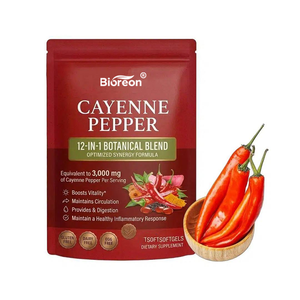 Cápsulas de Pimienta de Cayena Orgánica con Certificación Halal, Extracto Herbal Natural, Suplemento de Capsicum, Equilibrio Digestivo, Nuevo - Product Image 1