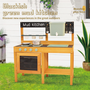 COMMIKI Wooden Outdoor <strong>Mud</strong> <strong>Kitchen</strong> <strong>for</strong> <strong>Kids</strong> with Sink Stove Tool Table Pretend Cooking Toy <strong>for</strong> Garden Preschool Water Play - Product Image 2