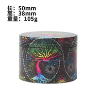 Moulin à herbes en zinc métallique de 50 mm avec logo personnalisable et impression intégrale, vente en gros, moulin à tabac et herbes avec logo sur mesure