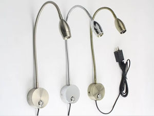 Modern Flexible Gooseneck <b>Reading</b> <b>Light</b> Touch Control Dimmable 3W <b>LED</b> Wall Lamp for Bedroom Study - Product Image 2