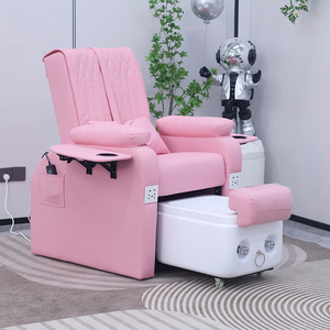 Fauteuil de pédicure rose moderne et luxueux avec massage et bain de pieds électrique, mobilier de salon de spa réglable pour spa - Product Image 4