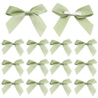 100 pièces Mini ruban de Satin Sik rose arcs Boutique fleurs 1 "X3/4" Appliques bricolage artisanat (vin) avec autocollants