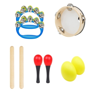 Ensemble d'instruments de musique Orff, combinaison de cinq pièces, kit d'instruments de percussion professionnels pour l'éducation musicale, 6 pouces - Product Image 4