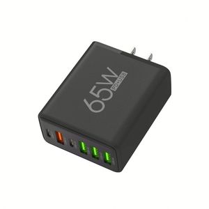 Bloc chargeur 65W avec prise US/EU/UK, adaptateur secteur USB-C, chargeur de téléphone 4 ports USB, chargeur double Type C pour smartphones - Product Image 1