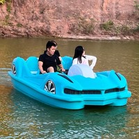 قارب بدواسات للرياضات المائية، مناسب للمناطق السياحية والحدائق، للترفيه العائلي، يعمل بالدواسات، بمقعد واحد أو مزدوج، مصنوع من البولي إيثيلين