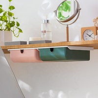 Boîte de rangement dissimulée sous le bureau avec couvercle, organiseur de bureau pour câbles, téléphones, télécommandes, fournitures de bureau