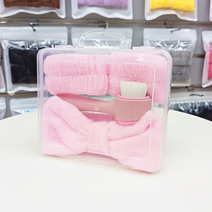 BELLEWORLD MU 4Pcs <strong>Flannel</strong> Sponge Facial Hairband Waterproof Wash <strong>Face</strong> Headband Hair Clip Set Wholesale Hair Accessories - Product Image 3