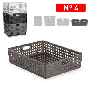 Cestino portaoggetti Atlas No 4 in plastica nera, resistente e riutilizzabile, per l'organizzazione della casa - Product Image 1