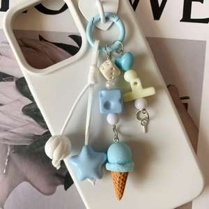 2025 lindo y dulce llavero de helado chica corazón colorido con cuentas amor colgante bolsa colgante creativo pequeño regalo listo para enviar - Product Image 5