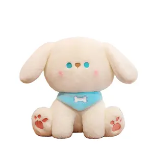 Carino sciarpa cane bambola cucciolo di peluche personalizzato carino cucciolo bambola artiglio macchina bambola di pezza regalo all'ingrosso prezzo basso