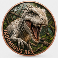 Pièce de monnaie en cuivre pur 999 de 1 oz, série dinosaures en relief, Tyrannosaurus Rex, couleur haute définition, édition collector UV