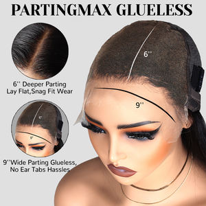 Vente en gros pré-<span class=keywords><strong>coupe</strong></span> 9x6 dentelle birman bouclés sans colle perruque avec rideau frange perruque de <span class=keywords><strong>cheveux</strong></span> humains pour les femmes noires - Product Image 4