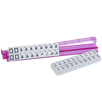 Jeu de Mahjong américain en mélamine 160 166 tuiles, taille standard, tuiles de 30 mm avec étui souple, supports avec poussoirs, jetons, dés et indicateur de vent