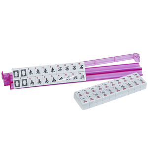 Jeu de Mahjong américain en mélamine 160 166 tuiles, taille standard, tuiles de 30 mm avec étui <span class=keywords><strong>souple</strong></span>, supports avec poussoirs, jetons, dés et indicateur de vent - Product Image 5
