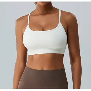 Hot Selling New Seamless Backless Sexy Women Thin Sling Sports Bra Trendy Gym Fitness Workout Yoga Top
