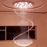 Fabrication sur mesure de luminaires suspendus de luxe pour hôtel, grands et longs, pour plafond, éclairage LED, escalier, lustre moderne en cristal