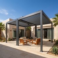 Pergola à lames orientables en alliage d'aluminium extrudé, pliable, avec lames électriques, couleur personnalisable, imperméable, pavillon anodisé