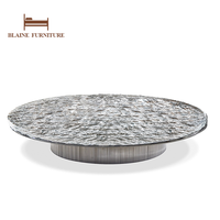 BLAINE Table basse moderne de luxe avec cadre en acier inoxydable Table centrale en verre cristal acrylique convertible pour salon