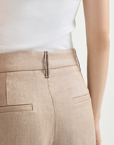 Blazer formal de lino/algodón tejido de lana para mujer, diseño con cinturón, traje elegante y noble para mujer - Product Image 6