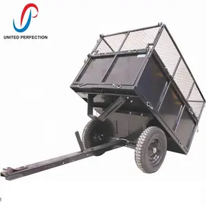 manufacture factory new heavy duty ATV/UTV lawn mower trailer garden dumping trailer TRACTOR DUMP TRAILER with mesh guard