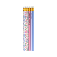 Ensemble de crayons en graphite HB, pastel, motif floral, crayons d'écriture en bois de peuplier avec gomme pour l'école, le bureau, le journaling, cadeau