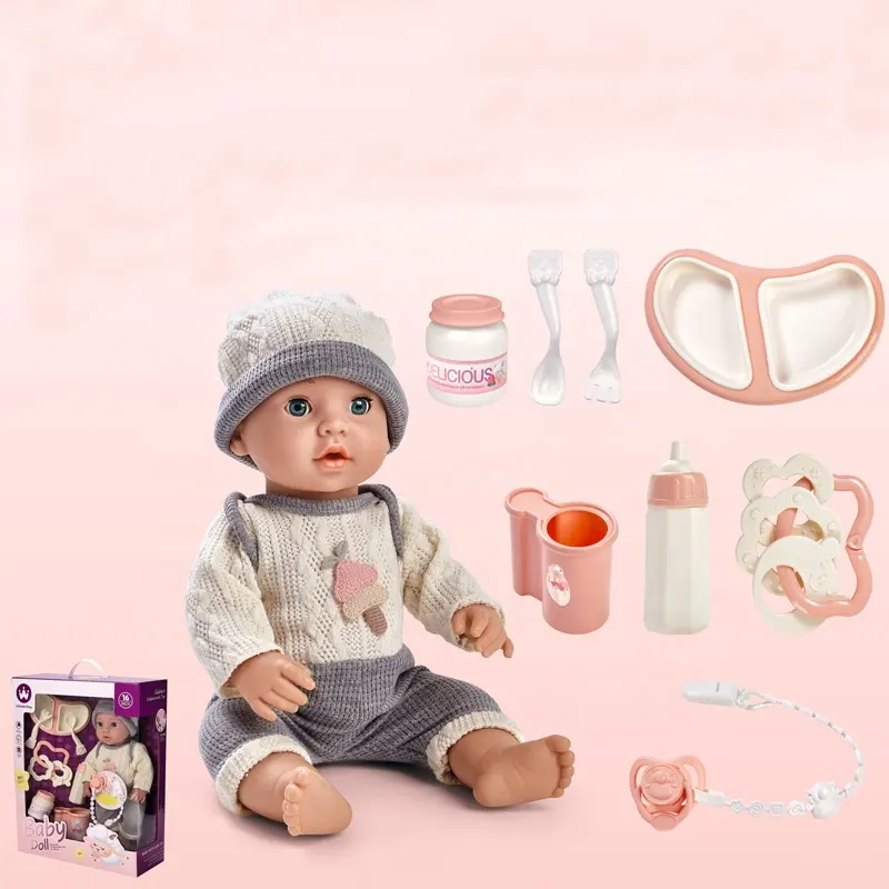 New Product Ideas 40 cm Big Eye Soft Vinyl Reborn Doll 16 inch Adorable Born Baby Toy Dolls For Girls