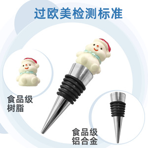Christmas Snowman Wine Stopper Set Aluminum Alloy Bottle Christmas <b>Decorative</b> Wine Stoppers - Product Image 4