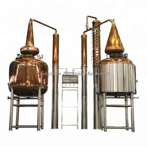 5000L alambiques de cobre destilería de whisky equipos con revestimiento de caldera de vapor