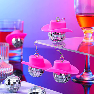 Pendientes de Bola de Discoteca con Logotipo Personalizado al por Mayor, Aretes de Bola de Espejo <span class=keywords><strong>para</strong></span> Fiestas Retro de los 70 y 80, Joyería <span class=keywords><strong>para</strong></span> Despedidas de Soltera, Venta al por Mayor - Product Image 1