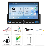 Autoradio Podofo 7'' 4+64/6+128G 1Din avec CarPlay/Android Auto sans fil, Wifi, GPS et USB, Bluetooth, radio, touches piano, stéréo de voiture, ventilateur de refroidissement